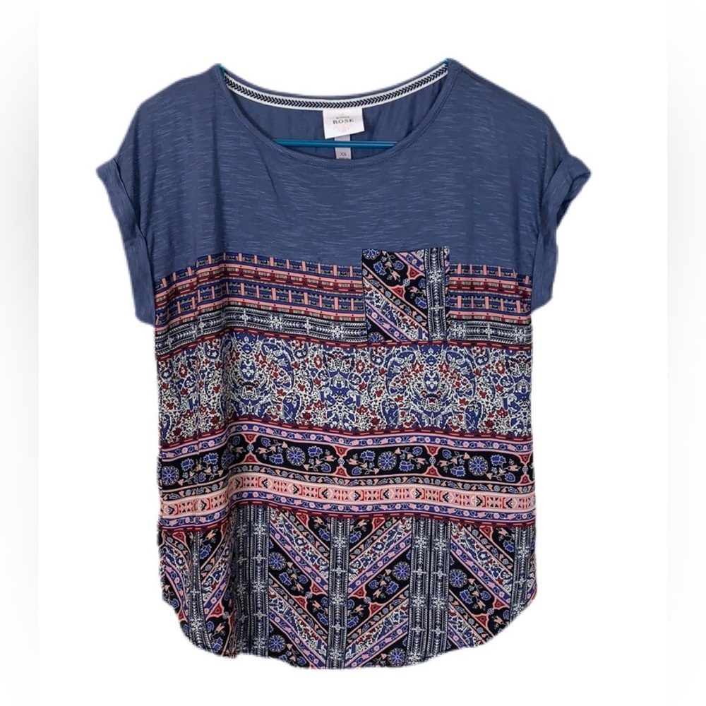 Knox Rose Paisley Pocket Top